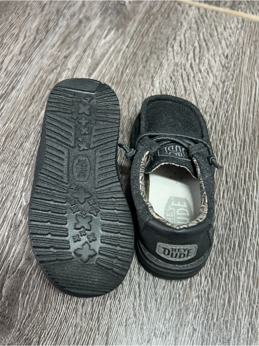 Hey Dude Kids Wally Black Slip-On Moccasins